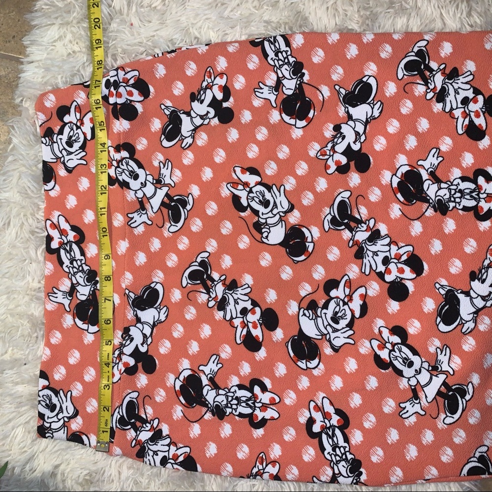 🌻 LuLaRoe Disney Minnie Mouse Skirt Pink white XL X large polka dot 12 to 14 - Picture 6 of 7